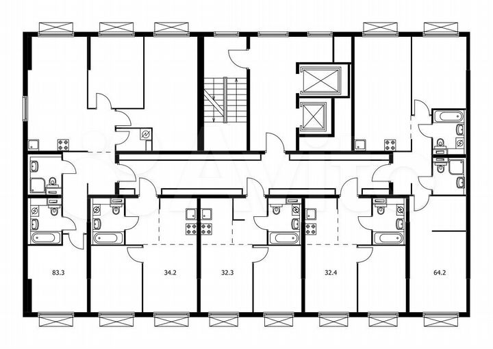 2-к. квартира, 64,2 м², 2/15 эт.