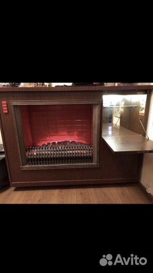 Камин электрический с баром и шкафчиком бу