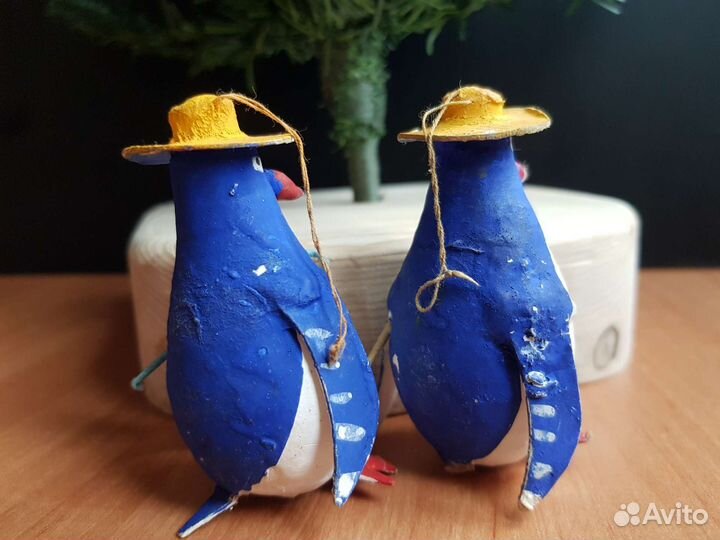 Елочная игрушка Пингвин СССР с тростью