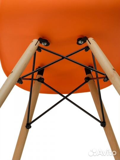 Стул в стиле eames DSW,оранжевый, 1 шт