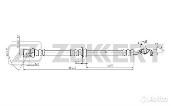 Шланг тормозной задний левый Chevrolet Lacetti (J2