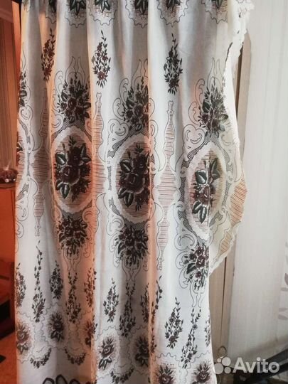 Тюль шторы на кухню(95*1600), шторы(1100*2500)