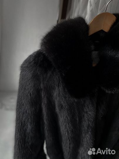 Шуба норковая с капюшоном