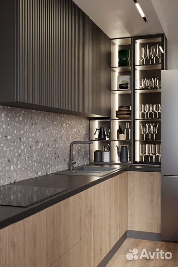 Кухня на заказ. Стильная угловая кухня