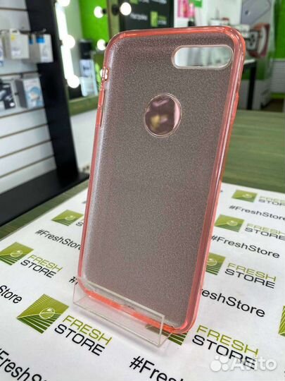 Чехол розовый силиконовый для iPhone 7+/8+