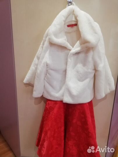 Болеро белое для девочки меховое