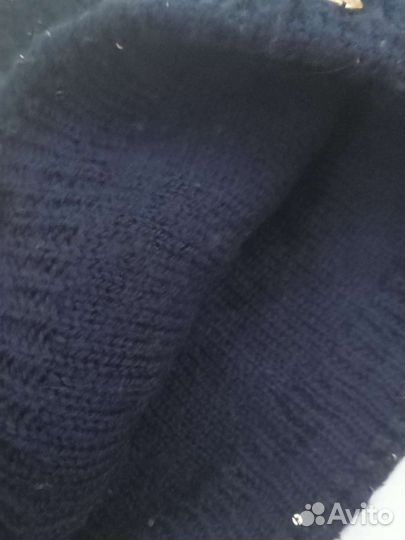Шапка шерсть темно-синяя