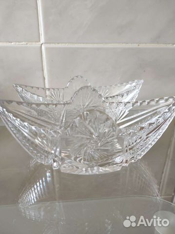 Вазы-ладьи,хрусталь СССР. Состояние новых