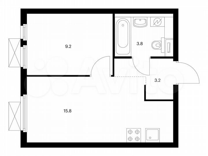 1-к. квартира, 32 м², 24/25 эт.