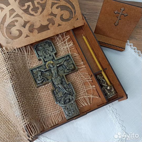 Крест распятье (модель 6) подарочный комплект