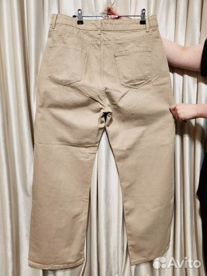 Джинсы с высокой посадкой клеш широкие, р52
