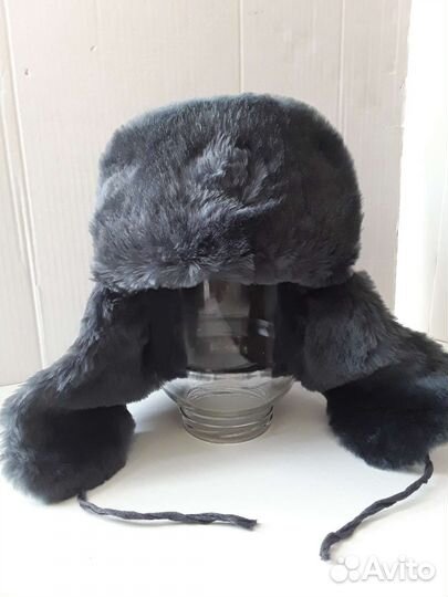 Шапка ушанка военная натуральный мех р.57