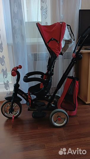 Велосипед коляска трёхколёсный с ручкой