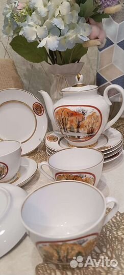 Сервиз лфз Роща и Чайные пары СССР Вербилки фарфор