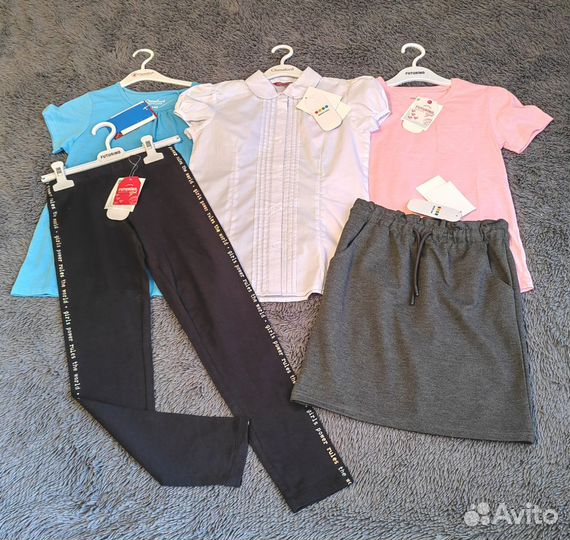 Вещи новые Лето Школа 140размер девочка пакет