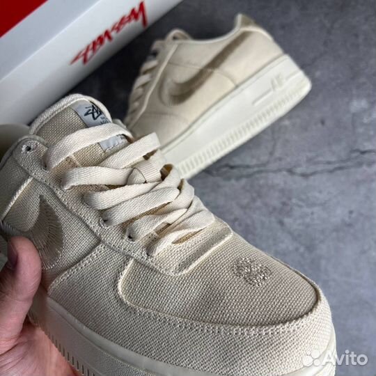 Кроссовки Nike Air Force 1 Stussy Fossil (36-45)