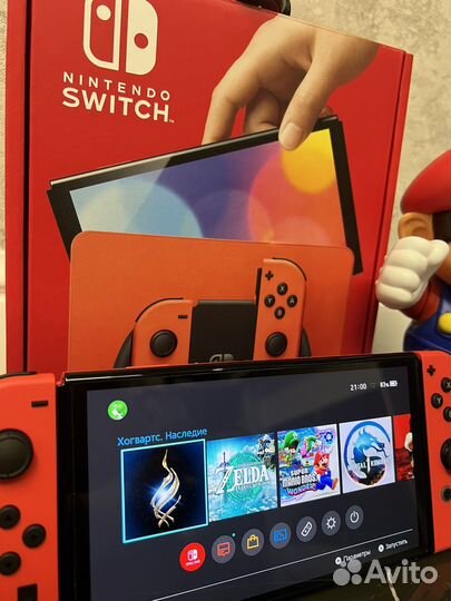 Nintendo Switch Oled Red Прошитый Hogwarts Zelda