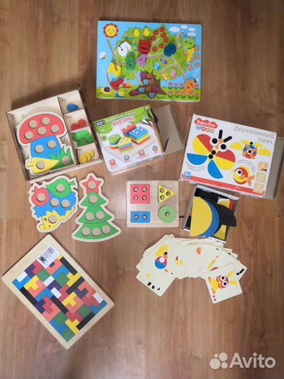 Развивающие деревянные игрушки(пакетом)