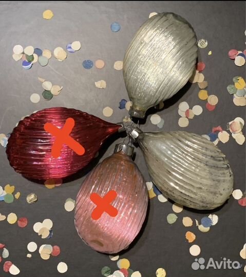 Часы и Ракушка елочная игрушка СССР