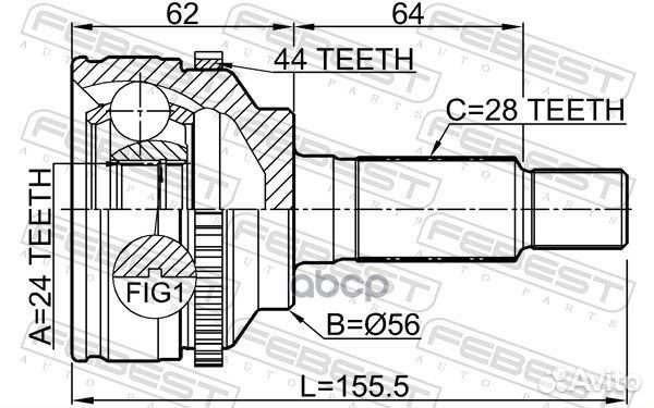 ШРУС наружный LR (компл) mazda Tribute 00-08