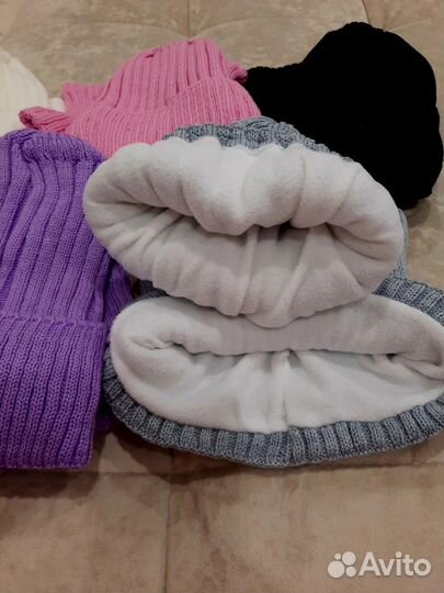 Шапка зимняя, шарф (бафф) в комплекте