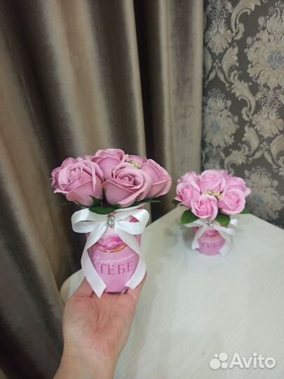 Букет-комплимент из мыльных роз