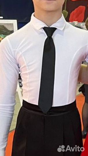 Белая рубашка боди для бальных танцев 146 - 152р