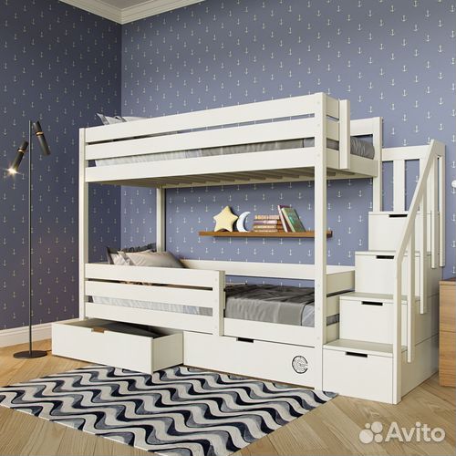 Двухъярусная кровать из березы