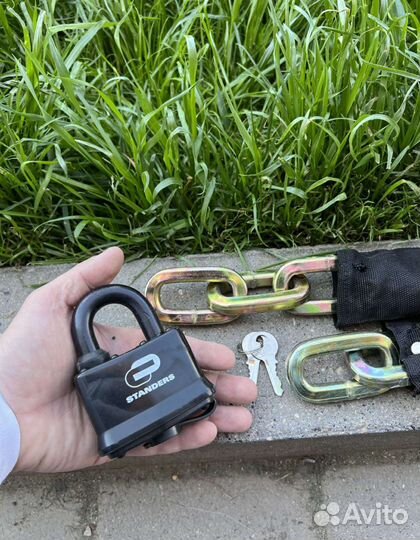 Противоугонная цепь + замок Standers для мотоцикла