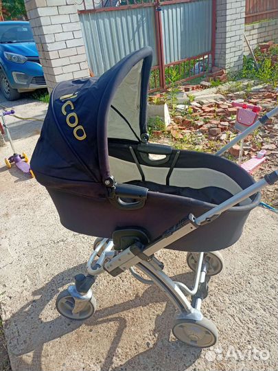Коляска 2 в 1, стульчик для кормления, кроватка