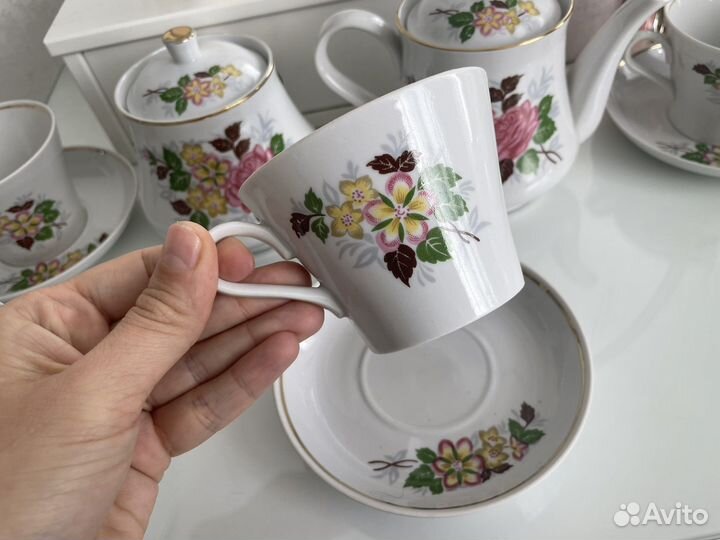 Сервиз чайный фарфор винтаж СССР пролетарий