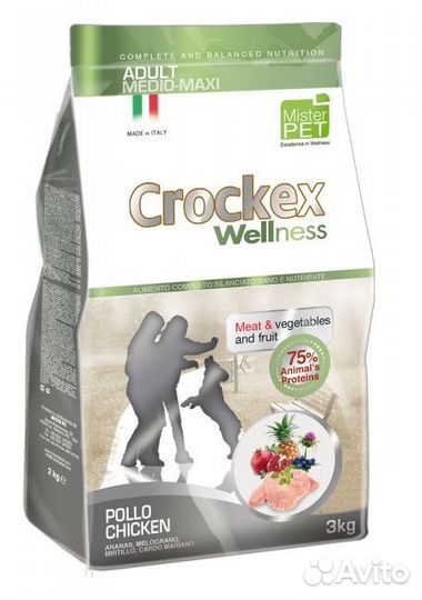 Crockex Wellness корм для взрослых собак средних и