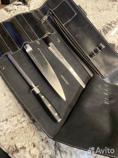 Скрутка для ножей из кожи. chef Бренд