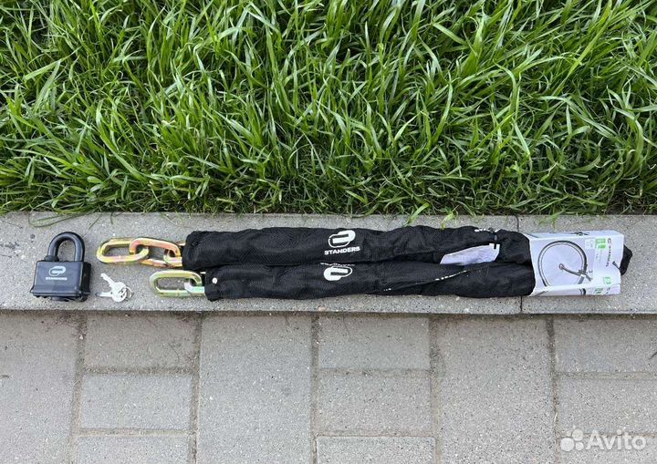 Противоугонная цепь + замок Standers для мотоцикла