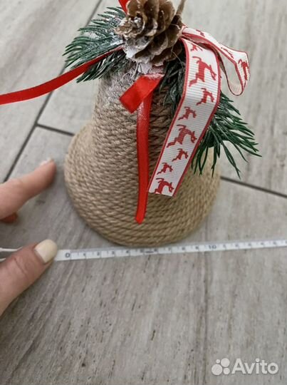 Колокольчик новогодний, игрушка, ручная работа