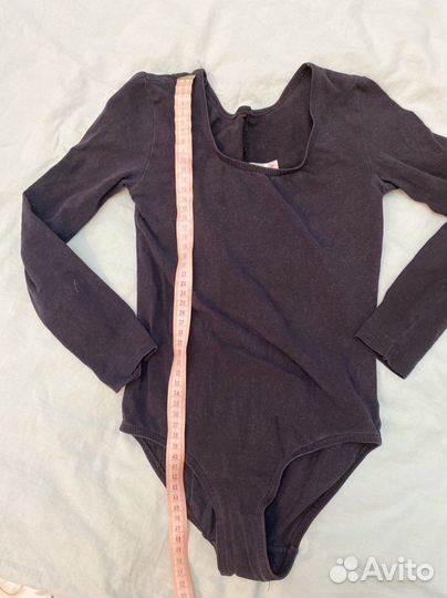 Черный гимнастический купальник 128-134