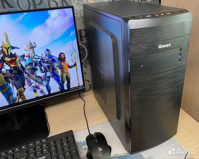 Игровой пк i3/gtx1050Ti-4gb/8gb/ssd128+1Tb + 24дюй