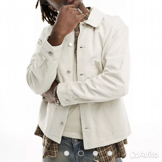 Белая джинсовка мужская weekday