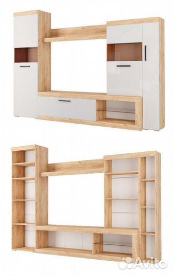 Гостиная Бастон Дуб вотан-Белый