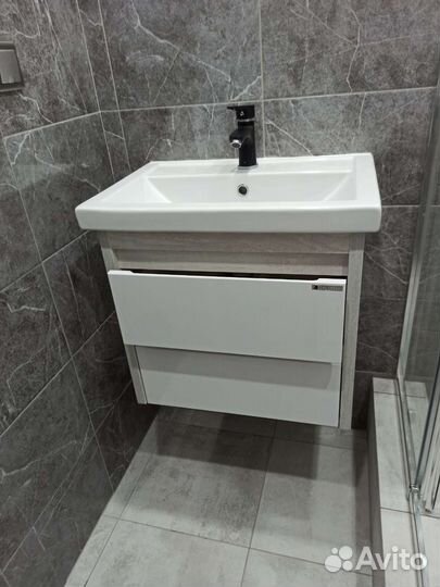 Комплект Тумба, раковина, смеситель для ванной