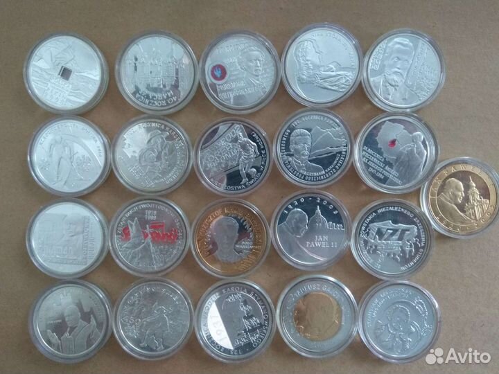 10 и 20 злотых Польша серебро