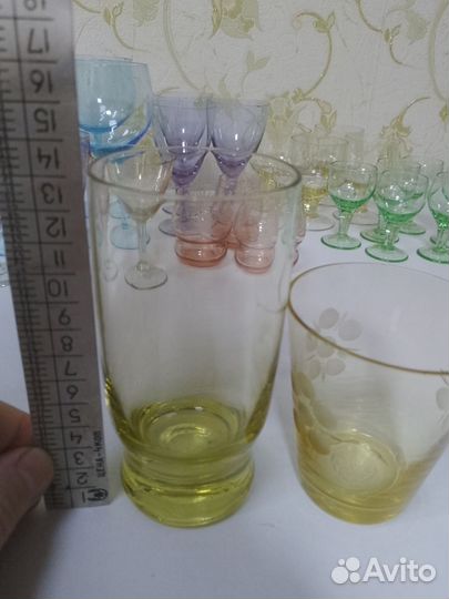 Фужеры, рюмки цветное стекло СССР