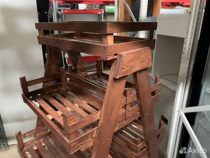 Стеллаж островной двухсторонний деревянный 70х170