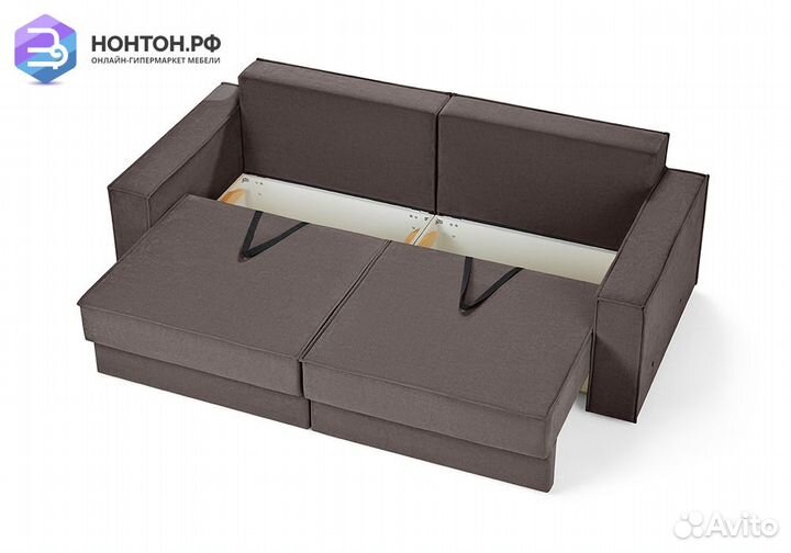 Диван еврокнижка двухместный Тревис коричневый