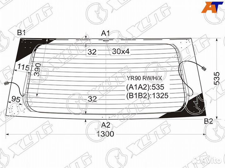 Стекло заднее Toyota Noah