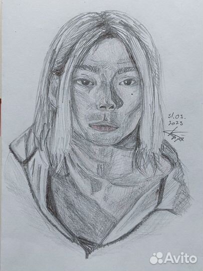 Портрет по фото карандашом