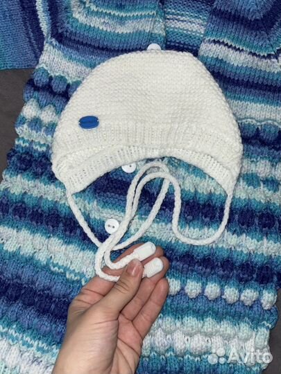 Вязаный комбинезон для мальчика 62-68