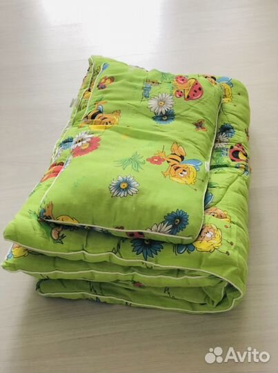 Одеяло и подушка, плед вязаный, комплект белья