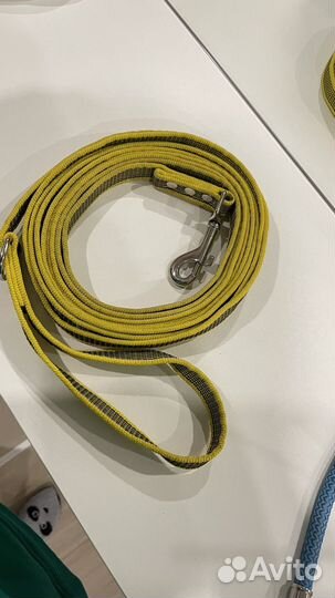 Поводок 4 метра и ошейник светоотражающий