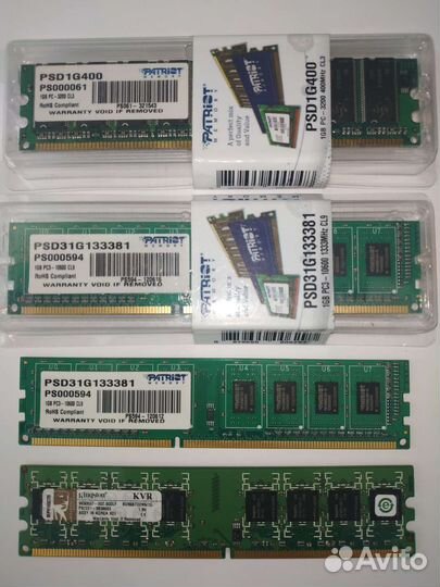Оперативная память DDR, DDR2, DDR3 2G, 1G, 512Mb